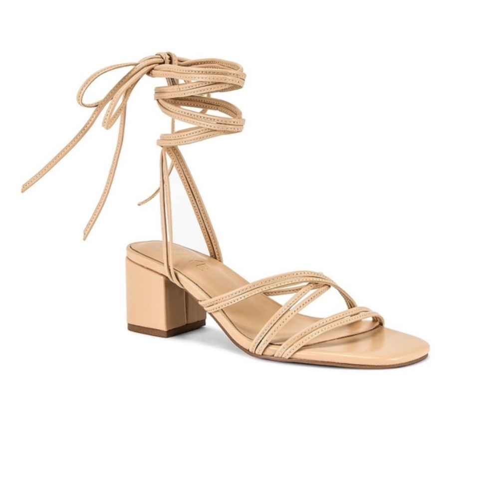 RAYE Sybil Beige Wrap Heels